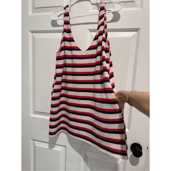 Show Me Your Mumu Patriot Red, White & Blue Striped Knit Teeny Dress Women's M - Picture 6 of 12